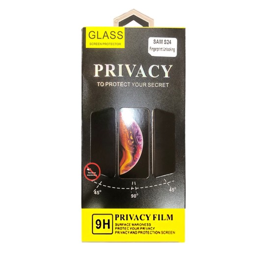 Vidro Temperado Anti-Espião Privacy para Samsung Galaxy S24/S25 Preto